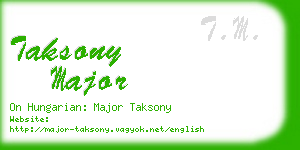 taksony major business card